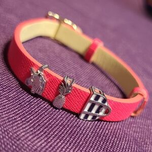 Pink KEEP Collective Bracelet with Silver Charms